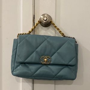 19 flap bag large/medium blue